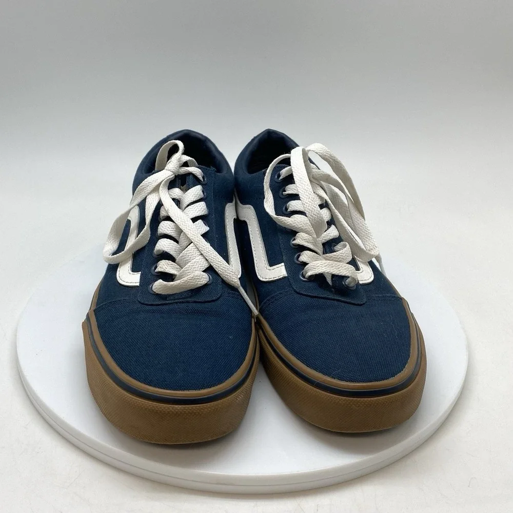 Vans Old Skool Mens 8‎ Blue Athletic Skate Walking Canvas Shoes Sneakers 500714